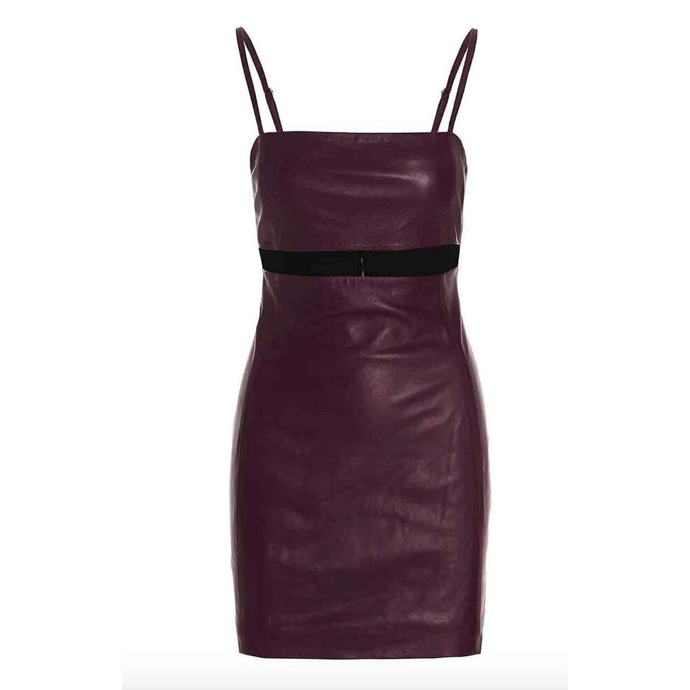 $995 IRO Tabata Leather Cut-Out Mini Dress Euro 40 / 8 / M NWT